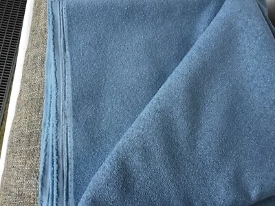 1.75  x 138 cm fabric remnant PLAIN short pile  chenille  Nordic blue DFS - Image 1 of 4