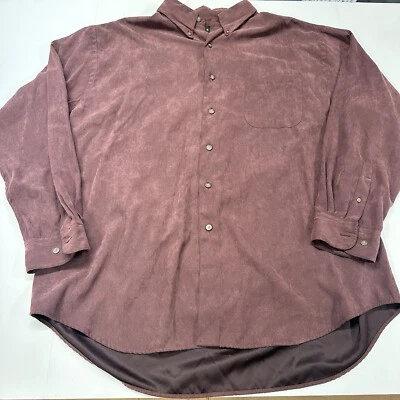 Camisa Croft & Barrow Para Hombre XL Granate Fácil Cuidado Vestido de Negocios Con Botones Foto 1 de 4