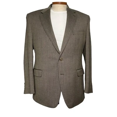 Ralph Lauren Mens Jacket Tweed Blazer Classic Herringbone Wool Brown 46R - Image 1 of 4