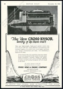 Cross Kysor Super Marine 1925 barco motor foto y arte anuncio impreso vintage - Imagen 1 de 7