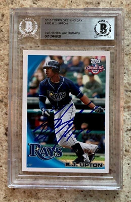 2010 Topps Opening Day Blue #192 B.J. Upton Autographed Auto #192 Rare /2010 - Image 1 of 2