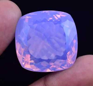 71.00 Ct Natural Ethiopian Puple-Pink Opal Cushion Certified Untreated Gemstone - Picture 1 of 15