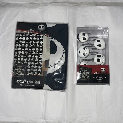 Juego de 12 ganchos cortina de ducha Jack Skellington Pesadilla antes de Navidad Disney Foto 1 de 4