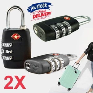 2pcs Security Locks 3-Dial TSA Combination Code PadLock Suitcase Travel Luggage - Picture 1 of 12