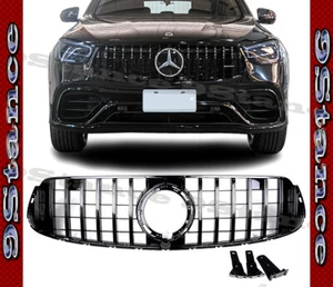 GLOSS BLACK BAR FRAME GT LOOK GRILLE FOR W253 X253 BZ 2020~2022 AMG GLC MODEL - Bild 1 von 4