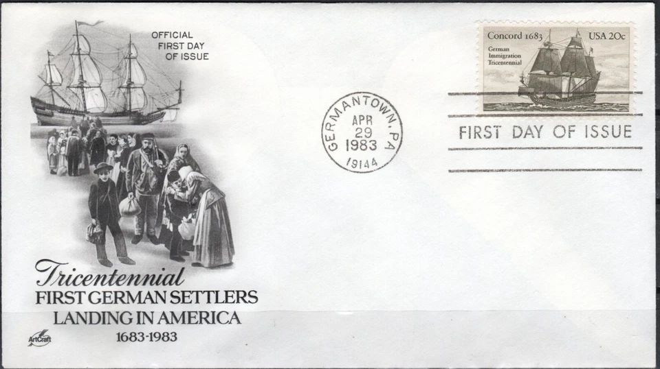 US Scott #2040 "First German Settlers Landing in America" FDC - Image 1 of 1