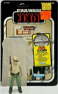 1984 Kenner Star Wars ROTJ Prune Face Figure w Cardback - Picture 1 of 10