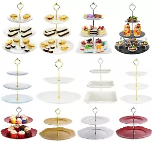 Soporte para Pasteles Vidrio Cerámica Porcelana Tarde Té Boda Platos Fiesta Vajilla - Imagen 1 de 57