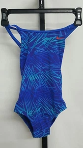 NIKE BIG GIRLS SCRIBBLE PRINT CROSSBACK ONE PIECE SWIMSUIT BLUE SIZE 7 NEW! $46 - Picture 1 of 3