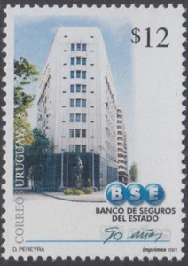 URUGUAY Sc # 1940 CPL MNH SINGLE -  90th ANN STATE INSURANCE BANK - Picture 1 of 1