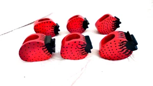 Strawberry Wooden Napkin Rings Hand Painted 2.5x2"x1.25" Thick - Picture 1 of 3