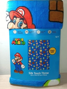 *FREE SHIP* SUPER MARIO BLANKET Silk Touch Throw 50" x 70" World of Nintendo - Picture 1 of 6