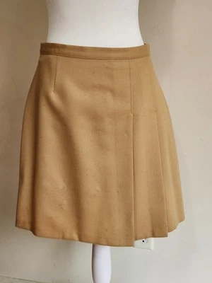 VTG United Colors of Benetton Fall Pleated Knit Skirt Sz 44 Mustard - Imagem 1 de 3