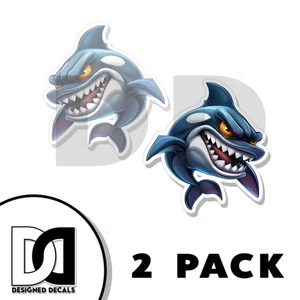 Calcomanía adhesiva orca hambrienta de criatura de clase alta hecha en EE. UU. PAQUETE DE 2 - Imagen 1 de 3