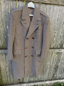 Vintage Malcolm Kenneth Woll Tweed Mantel gemessen Hahnentritt zweireihig sehr guter Zustand - Bild 1 von 21