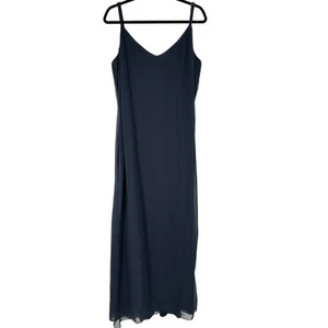 Mac Duggal dunkelblau Maxi Chiffon ärmellos Übergröße Abendkleid Damen 14W - Bild 1 von 11