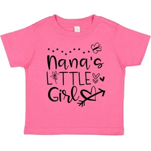 Inktastic Nana's Little Girl With Hearts Flower And Butterfly Toddler T-Shirt - Picture 1 of 10