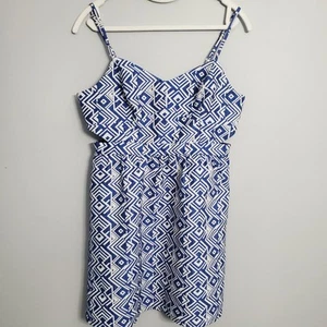 American Eagle Outfitters Blue Tribal Print Mini Dress With Side Cutouts Sz 8 - Picture 1 of 15