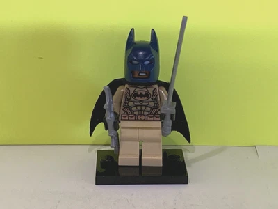 LEGO MINI FIGURE SUPER HEREO'S DESERT  BATMAN,TAN, INCORRECT HEADGEAR W/SWORD - Image 1 of 4