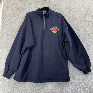 Sudadera Hard Rock Café Para Hombre X Grande Azul Marino Cuarto Cremallera París Bordada - Imagen 1 de 6