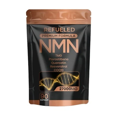 REFUELED NMN + Resveratrol 90 Capsules Anti-aging Pterostilbene Quercetin COQ10 TMG