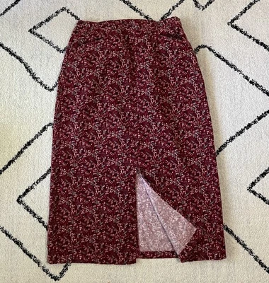 Maxi Falda Vestido Mujer’s Grunge Rojo Paisley Talla 16 100% Algodón Foto 1 de 4