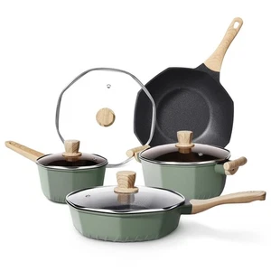 RealCool Pots and Pans Set Non Stick 8 Pieces Induction Cookware Octagon Nons... - Picture 1 of 7