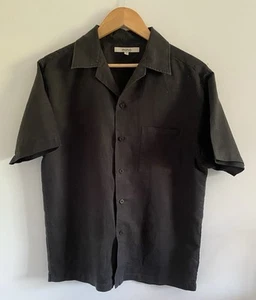 Vintage MOTO S Kurzarm Skater Schwarz Hemd Knopfleiste Hong Kong Sommer Top - Bild 1 von 11