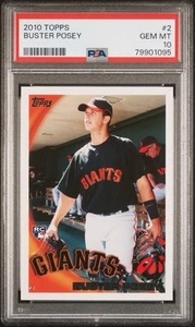 2010 Topps Baseball #2 Buster Posey Rookie Card RC Rookie PSA 10 GEM MINT - Picture 1 of 3