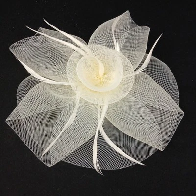 Diadema Nupcial Sombrero Bodas Fascinador Damas Día Carrera Royal Ascot Marfil Nuevo Foto 1 de 4