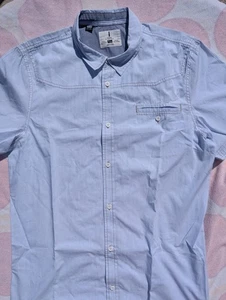 Men's Casual Short Sleeve Button Shirt Size XL Jeans By Buffalo Cotton - Picture 1 of 11