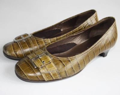 GABOR Moda Verde Sin usar, en caja, Cuero de cocodrilo Sin cordones Hebilla Zapatos Talla UK 5 EU 38 Foto 1 de 4