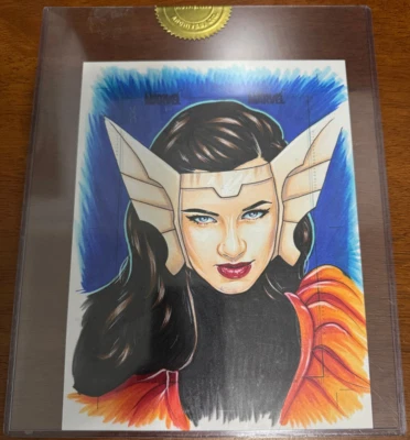 2013 Women of Marvel 9-Case Incentive SketchaFEX Sketch Card Veronica O'Connell - Image 1 of 3