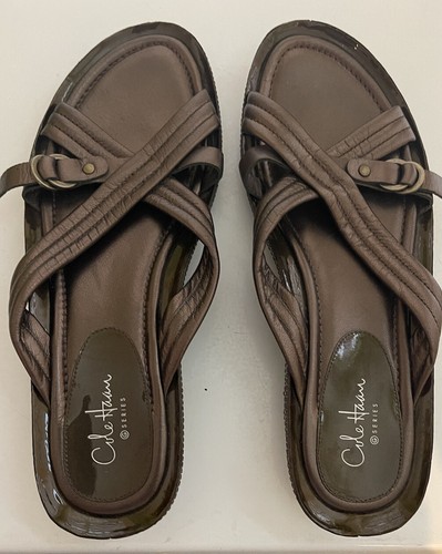Sandali NikeAir Slide Cole Haan da donna in pelle marrone taglia 7 5