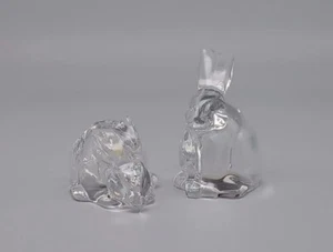 Juego de 2 cocteleras de sal y pimienta Gorham Crystal de mesa conejos conejos - Imagen 1 de 9