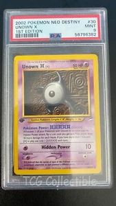 PSA 9 MINT Unown X 30 1st EDITION Rare 2002 Neo Destiny WOTC Pokemon Card Pop 32 - Picture 1 of 2