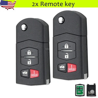 2 substitutos para 2010 2011 2012 2013 Mazda 3 6 CX-9 MX-5 Miata controle remoto chaveiro - Imagem 1 de 4