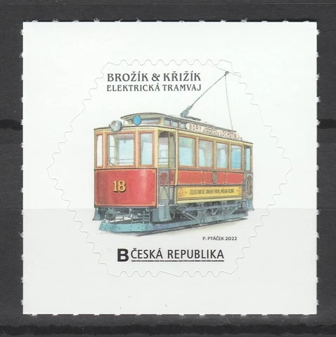 Czech Republic 2022 Trams, Tramway, Railway MNH sticker stamp Cover