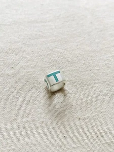 Vintage Tiffany 925 Silver “T&CO” Enamel Charm Bead - Picture 1 of 5