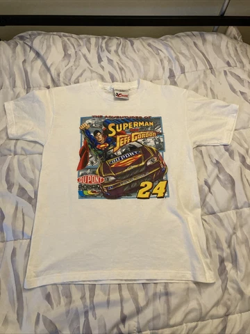 vintage 90s Chase Authentic 1999 Jeff Gordon Superman NASCAR Racing SZ Youth L Cover