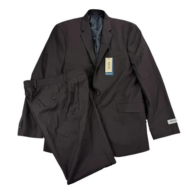 Traje Kenneth Cole Para Hombres 2 Piezas Listo Flex Calce Ajustado Azul Marino Rojo 42R 35W Foto 1 de 4