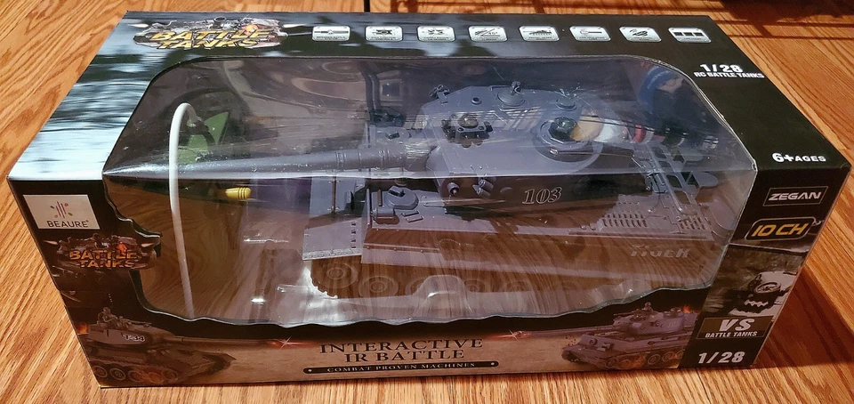 Tanque de Control Remoto, RC WW2 Tanque Ejército Tigre Alemán Juguete, 2.4Ghz 9 Canales RC Mili Foto 1 de 4