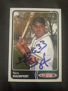 2003 Topps Total #348 Terry Shumpert Tampa Bay Devil Rays Signed Card Autograph