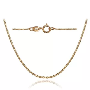 Collana catena italiana in oro rosa 14 carati con cavo taglio diamante 1,4, 16 pollici - Foto 1 di 3