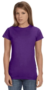 Softstyle Brand G640L Woman's Blank Junior Fitted Purple T-Shirt - Picture 1 of 1
