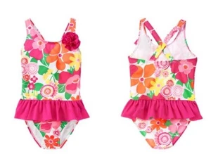 NWT Gymboree SWIM SHOP Flower Pink Swimsuit Sunny Day Swimwear Girls 18-24 M - Picture 1 of 1