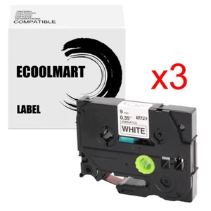 3PK TZ-221 Label Compatible with Brother P-Touch 9mm x 8m GL-H100 PT-1280 9600 - Picture 1 of 1