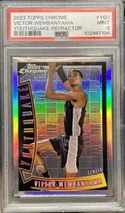 VICTOR WEMBANYAMA PSA 9 2023 TOPPS CHROME #YQ1 ROOKIE YOUTHQUAKE REFRACTOR RC - Picture 1 of 2