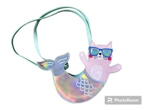 Wonder Nation Girls Cat Mermaid Shoulder Bag Purse Small Chrome Colorful Mer-ow - Picture 1 of 10