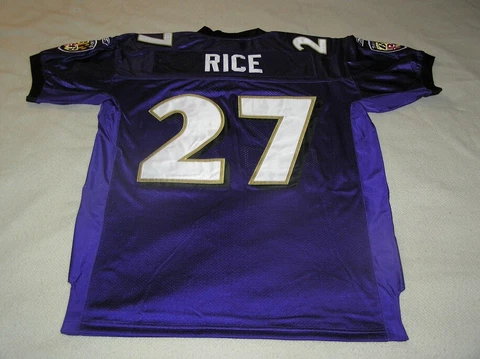 **FLAWED** Ray Rice Baltimore Ravens Purple Men's Sewn Jersey 50 (L) (Large) -D1 Cover